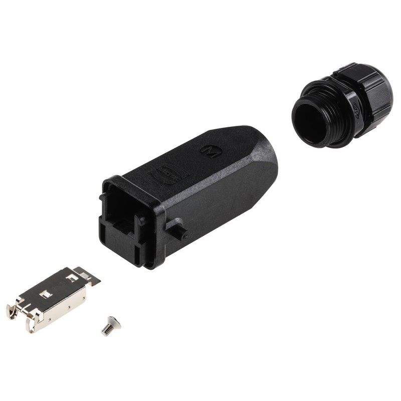 10 pcs - Harting Han 3A RJ45 Series Male RJ45 Connector, Cable Mount