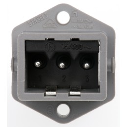 1 pcs - Hirschmann, ST IP54 Grey Panel Mount 3P Industrial Power Socket, Rated At 16A, 250 V, 400 V
