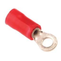 100 pcs - TE Connectivity, PLASTI-GRIP Insulated Ring Terminal, M2.5 Stud Size, 0.26mm² to 1.65mm² Wire Size, Red