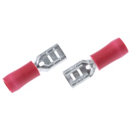 100 pcs - JST FVDDF Red Insulated Female Spade Connector, Receptacle, 4.75 x 0.8mm Tab Size, 0.25mm² to 1.65mm²