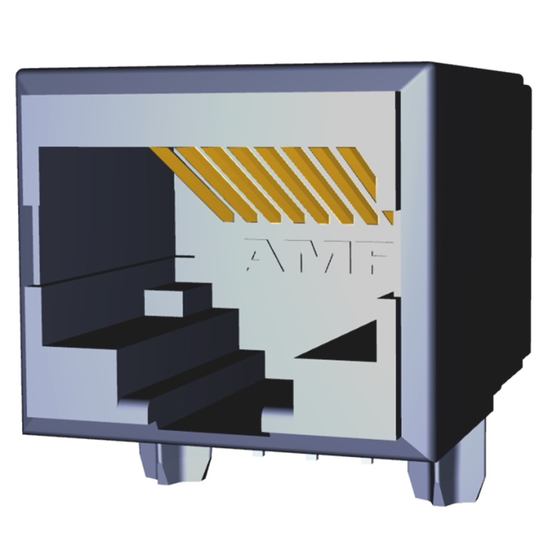 1 pcs - TE Connectivity 5558341 Series Female RJ45 Connector, PCB Mount, Cat5e