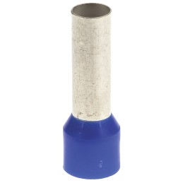 100 pcs - TE Connectivity Insulated Crimp Bootlace Ferrule, 18mm Pin Length, 5.8mm Pin Diameter, 16mm² Wire Size, Blue