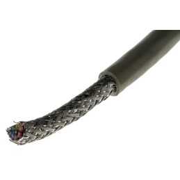1 Reel of 50 M - Alpha Wire Multicore Data Cable, 0.23 mm², 8 Cores, 24 AWG, Screened, 50m, Grey Sheath