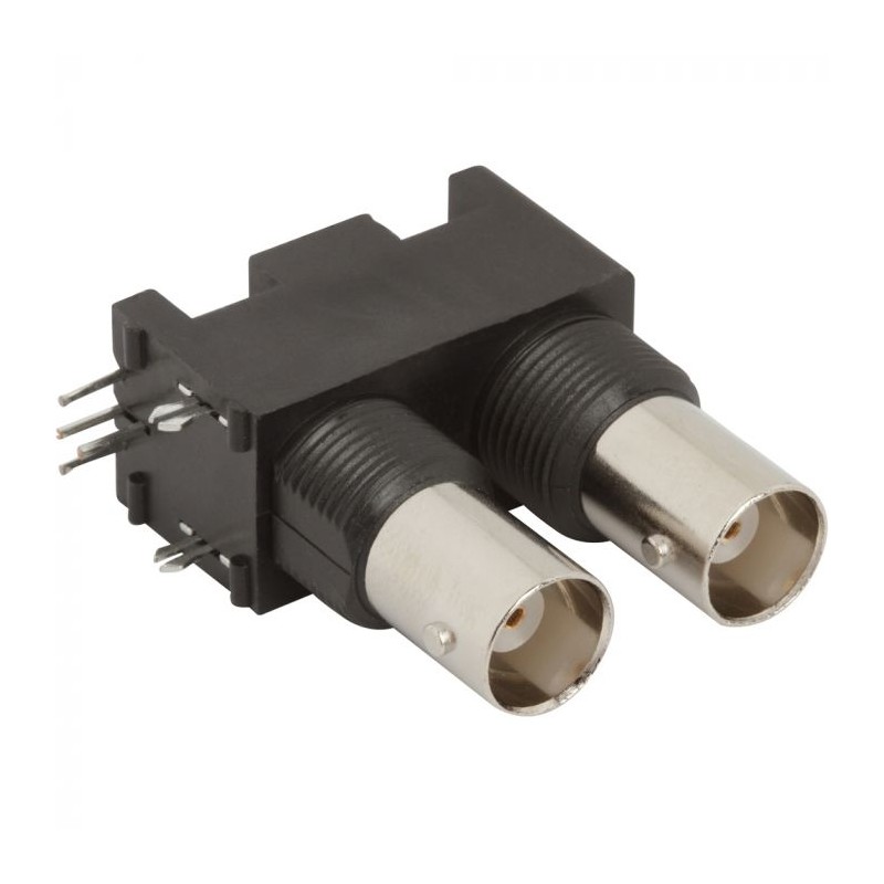 1 pcs - Amphenol RF, jack Bulkhead BNC Connector, Solder Termination, Right Angle Body