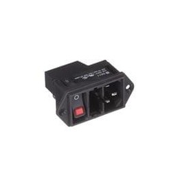 1 pcs : DD11.0113.1111 - AC Power Entry Modules Red illumination QC 10A No Drawer