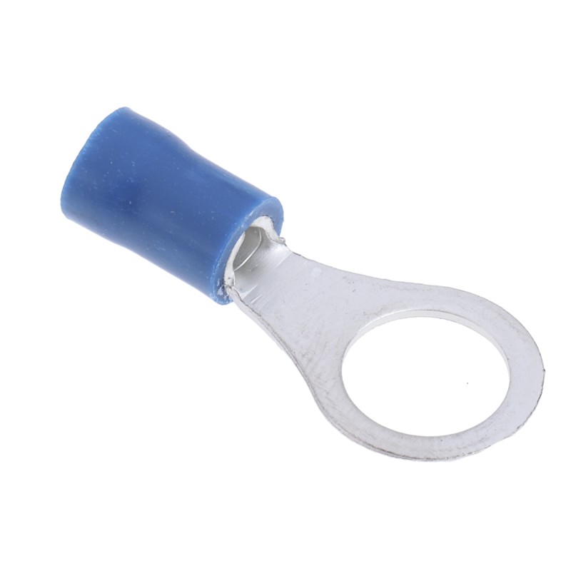 100 pcs - RS PRO Insulated Ring Terminal, M8 Stud Size, 1.5mm² to 2.5mm² Wire Size, Blue