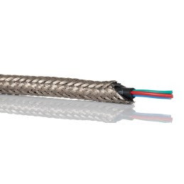 10 pcs - TE Connectivity Expandable Braided Nickel Plated Copper Alloy Cable Sleeve, 4mm Diameter, 10m Length, RayBraid Series