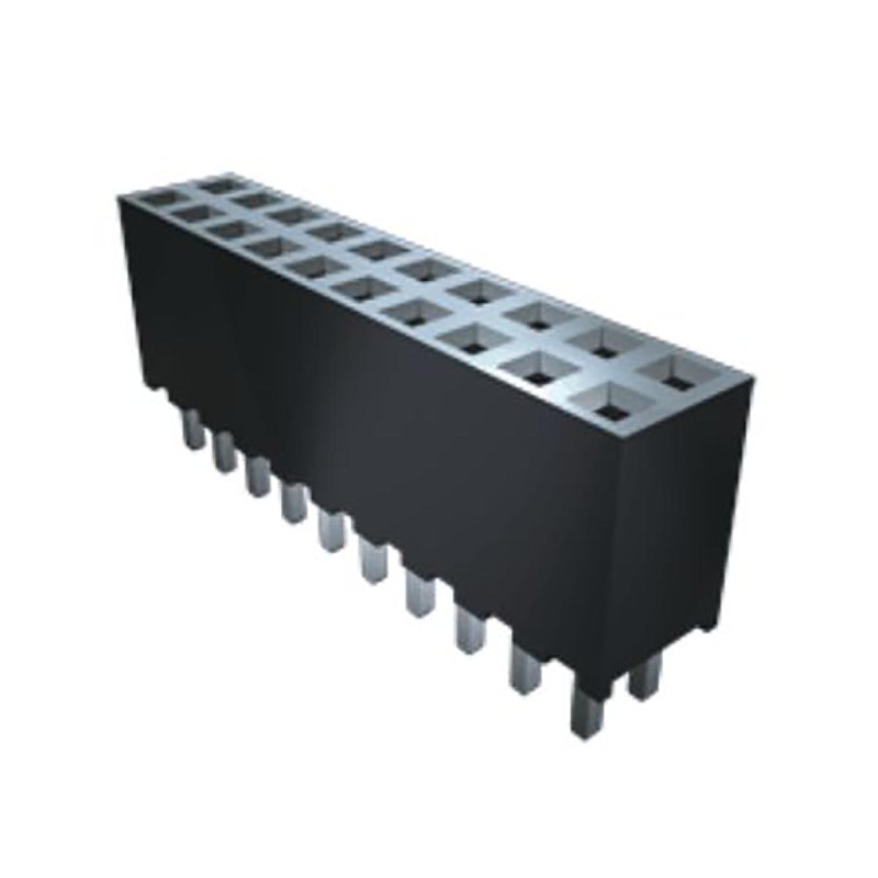 1 pcs - Samtec SQT Series Straight Through Hole Mount PCB Socket, 20-Contact, 1-Row, 2mm Pitch, Solder Termination