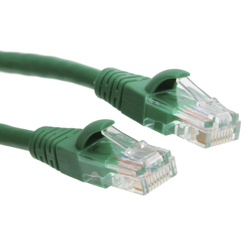 1 pcs - RS PRO Cat5e Male RJ45 to Male RJ45 Ethernet Cable, U/UTP, Green PVC Sheath, 2m