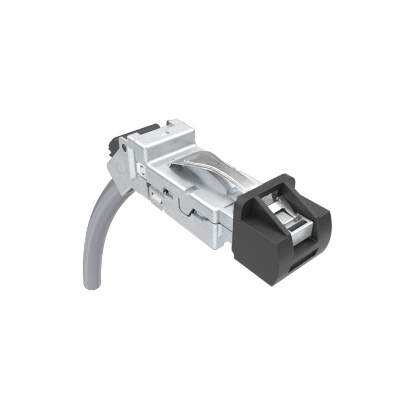 1 pcs - Amphenol Communications Solutions Cat6a 45° Male RJ45 to 45° Male Pigtail Ethernet Cable, Black Thermoplastic Sheath,