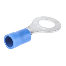100 pcs - JST, FV Insulated Ring Terminal, 6mm Stud Size, 1mm² to 2.6mm² Wire Size, Blue
