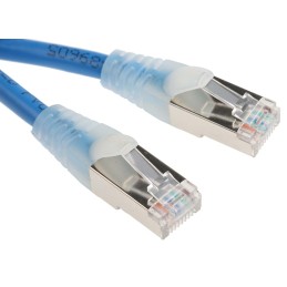 1 pcs - RS PRO Cat5e Male RJ45 to Male RJ45 Ethernet Cable, F/UTP, Blue PVC Sheath, 0.5m