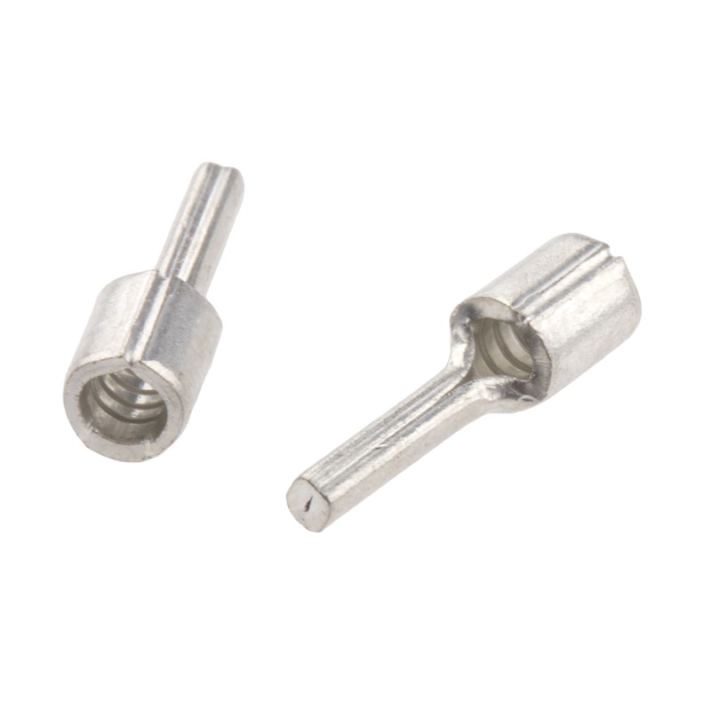 100 pcs - RS PRO Uninsulated Crimp Pin Connector, 1.5mm² to 2.5mm², 16AWG to 14AWG, 1.9mm Pin Diameter, 9mm Pin Length