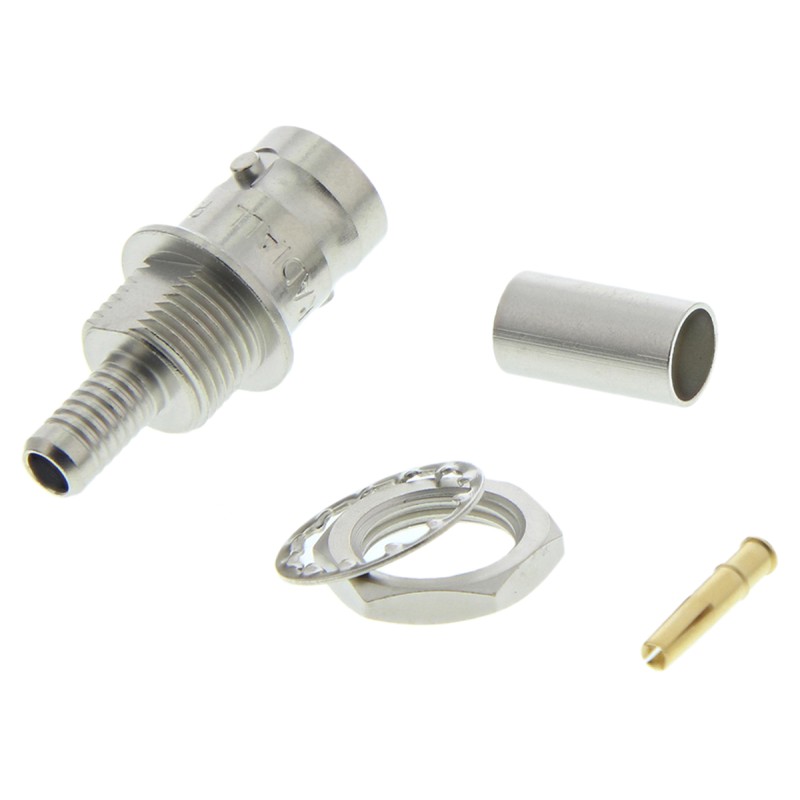 1 pcs - Radiall, jack Panel Mount BNC Connector, 50Ω, Crimp Termination, Straight Body