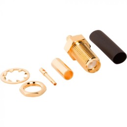 1 pcs - Amphenol RF, jack Bulkhead SMA Connector, Crimp Termination, Straight Body