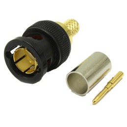 1 pcs - COAX Connectors, Plug Cable Mount BNC Connector, 75Ω, Crimp Termination, Straight Body