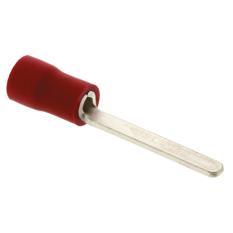 100 pcs - JST , FV Insulated Crimp Blade Terminal 18mm Blade Length, 0.25mm² to 1.65mm², 22AWG to 16AWG, Red