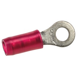 100 pcs - TE Connectivity, PIDG Insulated Ring Terminal, M3.5 Stud Size, 0.26mm² to 1.65mm² Wire Size, Red