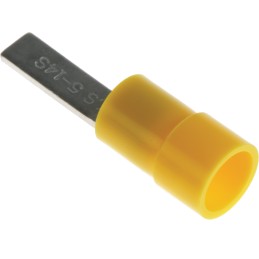 100 pcs - RS PRO Insulated Crimp Blade Terminal 14mm Blade Length, 4mm² to 6mm², 12AWG to 10AWG, Yellow