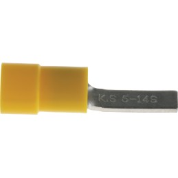 100 pcs - RS PRO Insulated Crimp Blade Terminal 14mm Blade Length, 4mm² to 6mm², 12AWG to 10AWG, Yellow