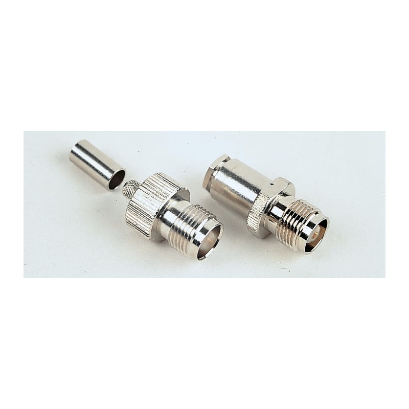 1 pcs - Telegartner, jack Cable Mount TNC Connector, 75Ω, Crimp Termination, Straight Body