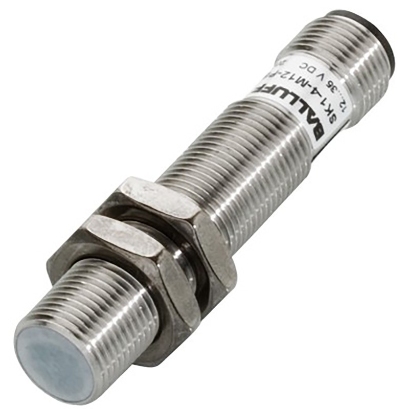 1 pcs - BALLUFF Capacitive Barrel-Style Proximity Sensor, M12 x 1, 4 mm Detection, PNP Output, 12 - 35 V dc, IP65