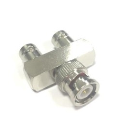 1 pcs - RS PRO Tee 50Ω Coaxial Adapter BNC Plug Plug to BNC Socket 4GHz