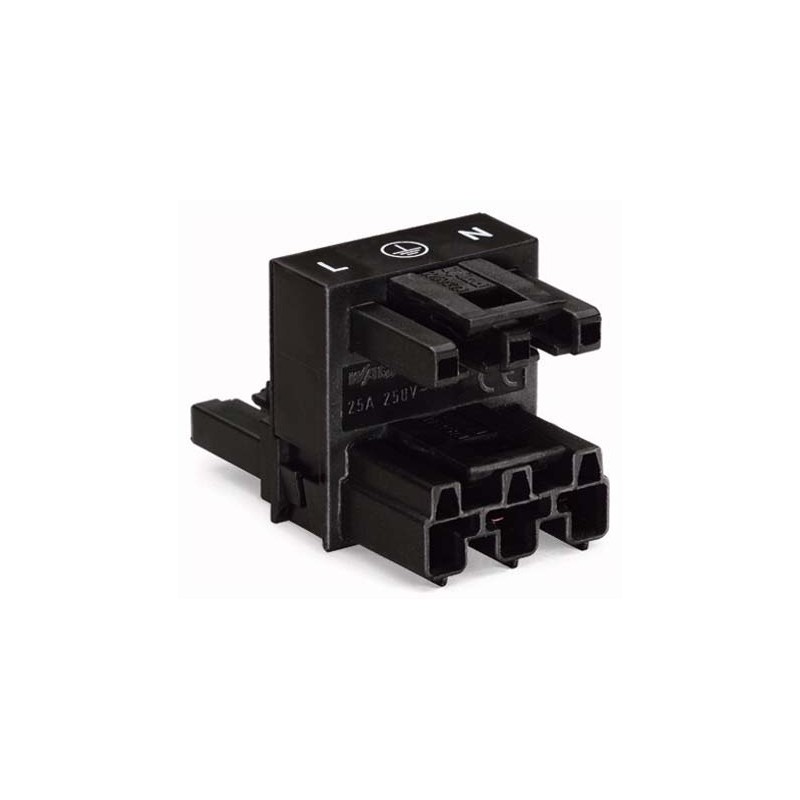 1 pcs - Wago 770 Series WINSTA MINI H Distribution Connector, 3-Pole, Female, Male, 3-Way, Cable Mount, 25A