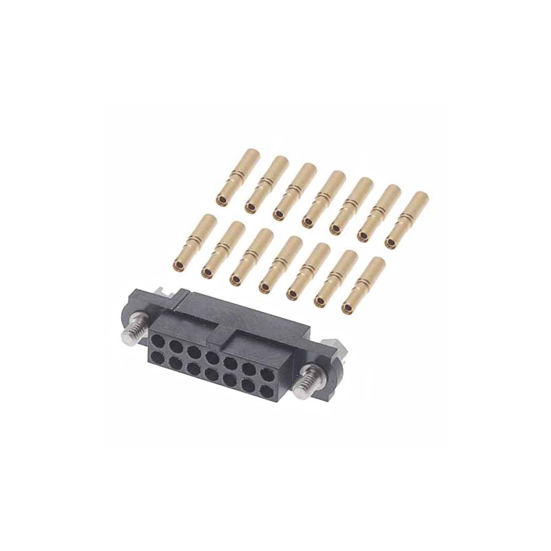1 pcs - HARWIN M80 Connector Kit Containing 14 Barrel Crimp Contacts Loose, Crimp Shell, Housing with Hexagonal Slotted