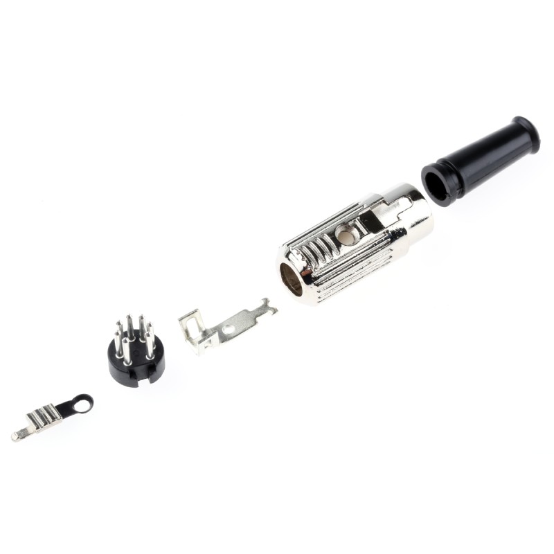 1 pcs - RS PRO 7 Pole Din Plug, 1A, 100 V ac, Push Lock, Male, Cable Mount