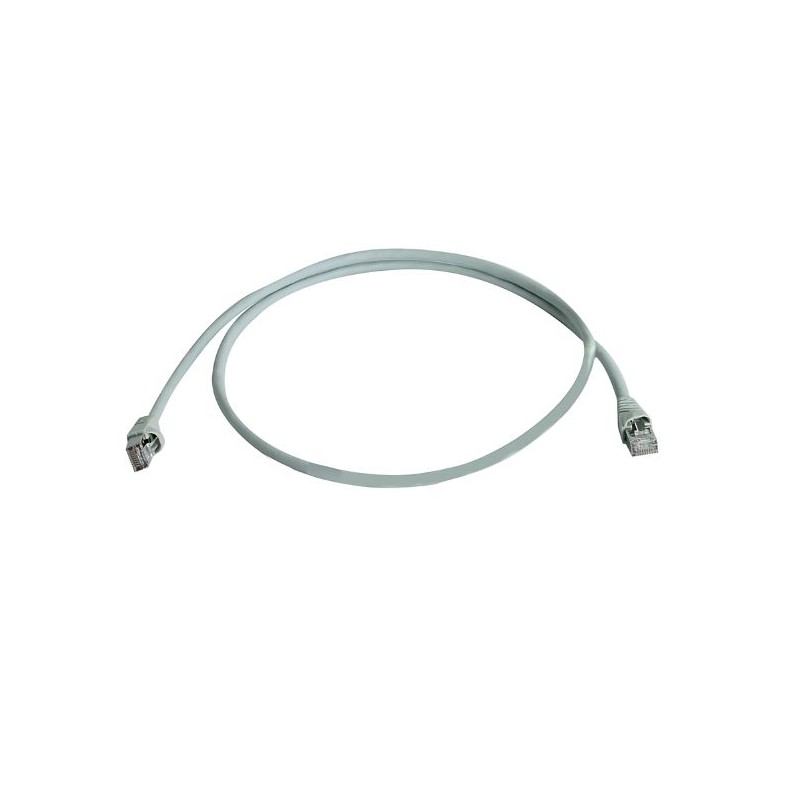 1 pcs - Telegartner Cat6a Male RJ45 to Male RJ45 Ethernet Cable, S/FTP, Grey LSZH Sheath, 2m, Low Smoke Zero Halogen (LSZH)