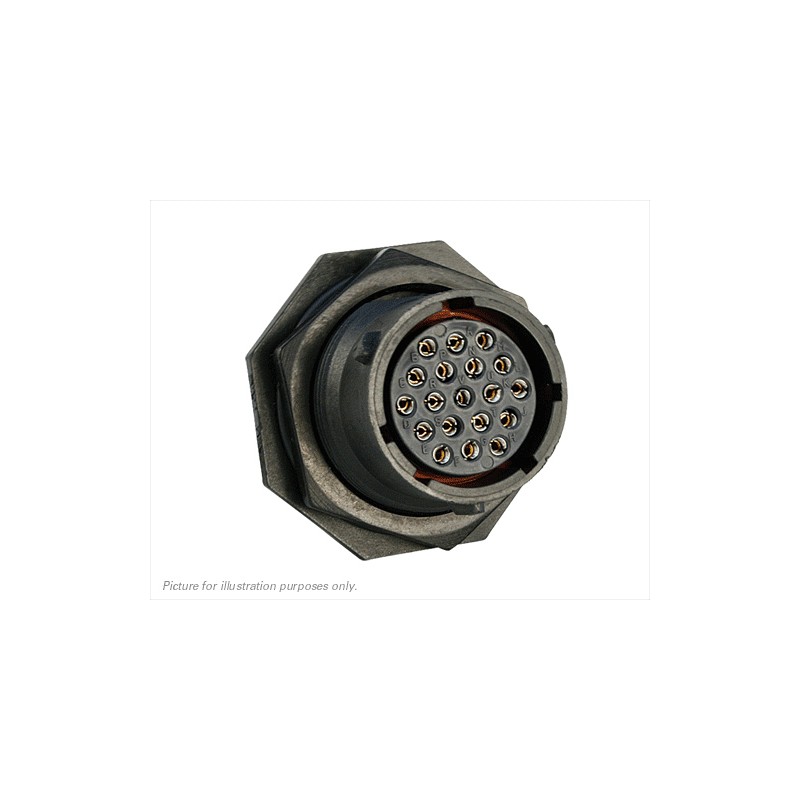 1 pcs - Souriau Circular Connector, 19 Contacts, Panel Mount, Plug, Female, IP68, IP69K, UTS Series