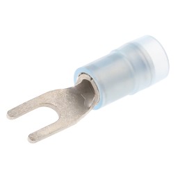 100 pcs - RS PRO Insulated Crimp Spade Connector, 1.5mm² to 2.5mm², 16AWG to 14AWG, 3.2mm Stud Size Nylon, Blue