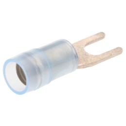 100 pcs - RS PRO Insulated Crimp Spade Connector, 1.5mm² to 2.5mm², 16AWG to 14AWG, 3.2mm Stud Size Nylon, Blue