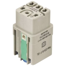 1 pcs - HARTING Heavy Duty Power Connector Insert, 16A, Female, HAN Q Series, 5 Contacts