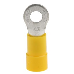 100 pcs - RS PRO Insulated Ring Terminal, M4 Stud Size, 4mm² to 6mm² Wire Size, Yellow