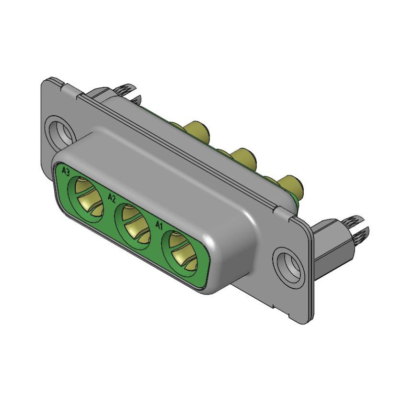 1 pcs - FCT from Molex 173107 3 Way D-sub Connector Socket, 6.86mm Pitch, with 4-40 Screw Locks