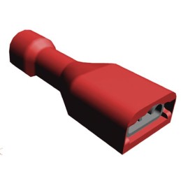 100 pcs - TE Connectivity Ultra-Fast Plus .187 Red Insulated Female Spade Connector, Receptacle, 4.75 x 0.51mm Tab Size, 0.3mm