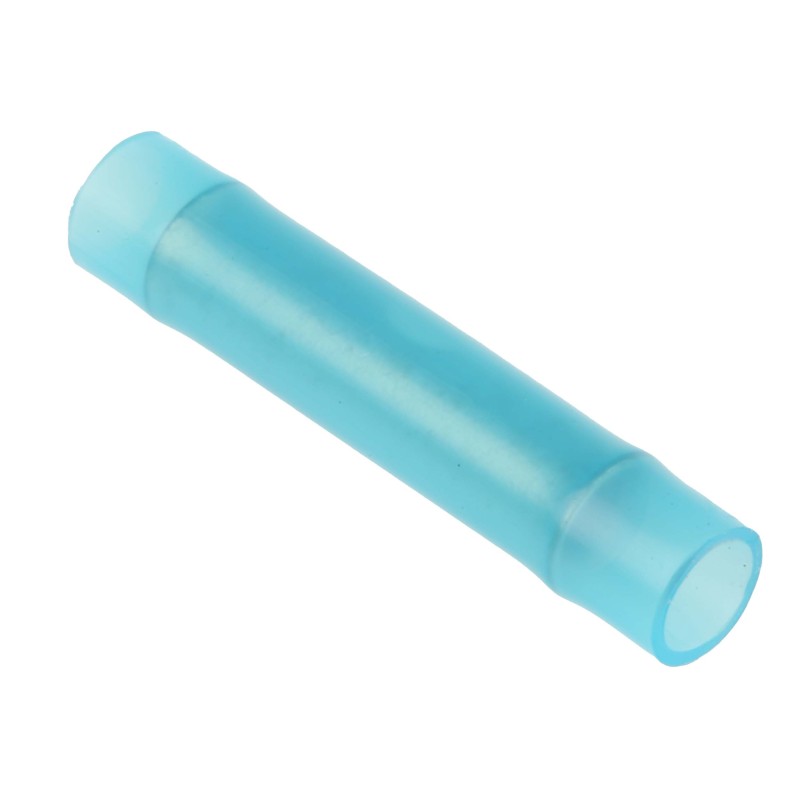 100 pcs - RS PRO Butt Wire Splice Connector, Blue, Insulated 16 - 14 AWG