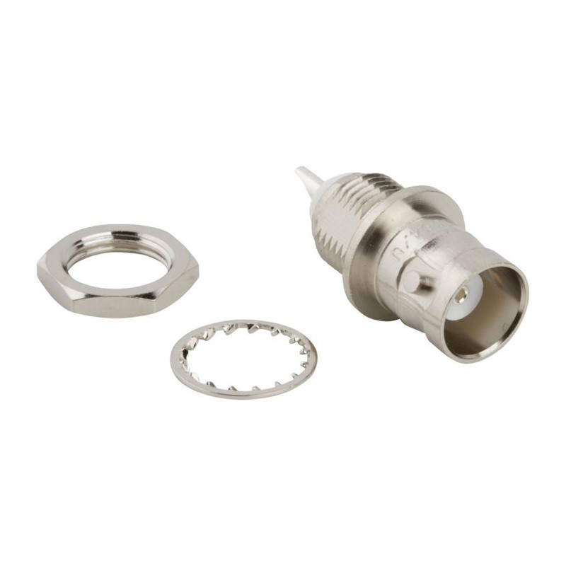 1 pcs - Amphenol RF, jack Bulkhead BNC Connector, Solder Termination, Straight Body