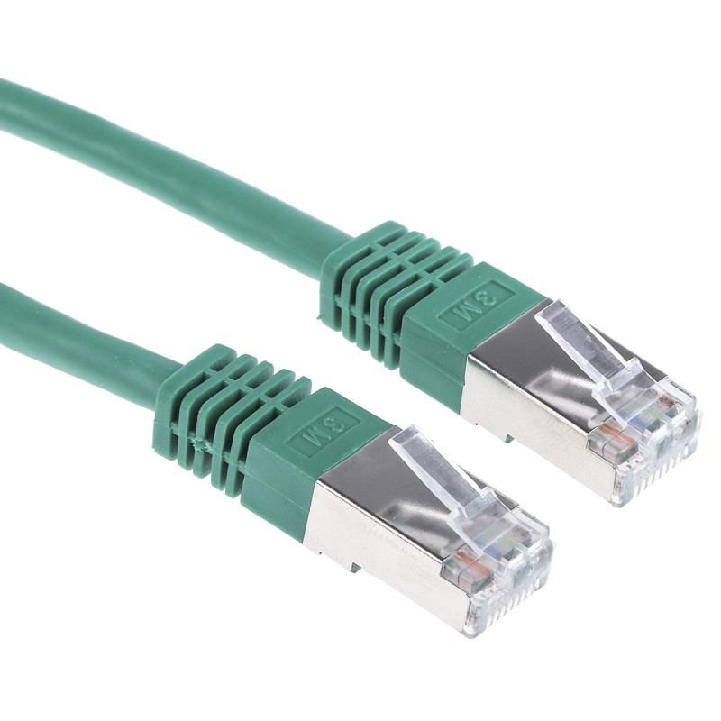1 pcs - RS PRO Cat6 Male RJ45 to Male RJ45 Ethernet Cable, S/FTP, Green PVC Sheath, 5m