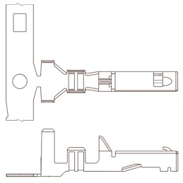 100 pcs - Molex CP-6.5 Series Female Crimp Terminal, 18AWG Min, 16AWG Max