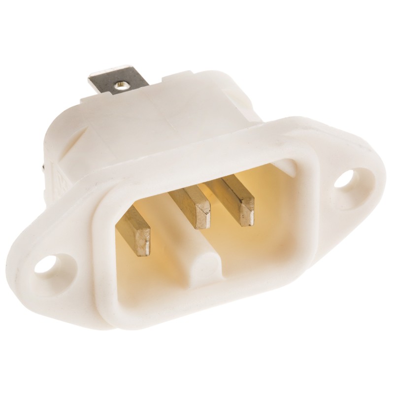 1 pcs - Bulgin C16 Panel Mount IEC Connector Male, 10A, 250 V