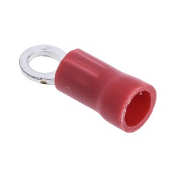 100 pcs - RS PRO Insulated Ring Terminal, M3 Stud Size, 0.5mm² to 1.5mm² Wire Size, Red