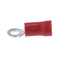 100 pcs - RS PRO Insulated Ring Terminal, M3 Stud Size, 0.5mm² to 1.5mm² Wire Size, Red