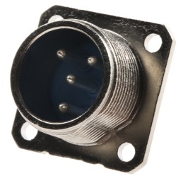 1 pcs - Jaeger 4 Way Panel Mount MIL Spec Circular Connector Receptacle, Pin Contacts, MIL-DTL-5015