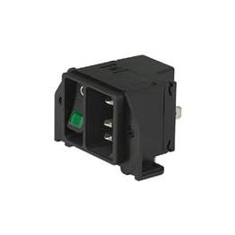 1 pcs : DC21.0024.1111 - AC Power Entry Modules Green ill 2-Pole 10A w/ switch