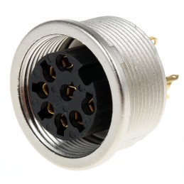 1 pcs - Lumberg, KFV 8 Pole M16 Din Socket, DIN EN 60529, 5A, 60 V ac IP40, Female, Panel Mount