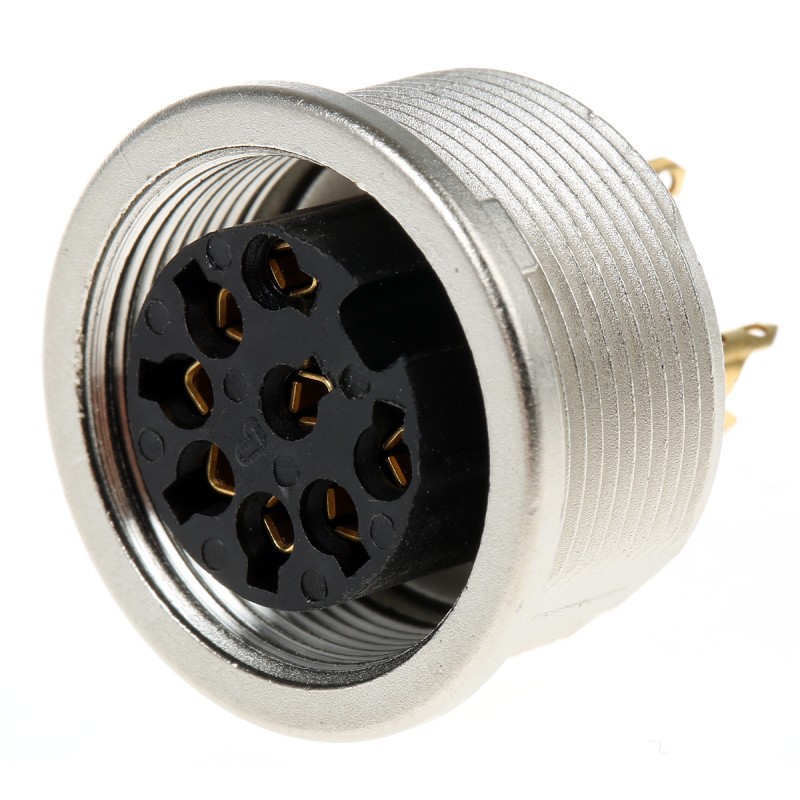 1 pcs - Lumberg, KFV 8 Pole M16 Din Socket, DIN EN 60529, 5A, 60 V ac IP40, Female, Panel Mount
