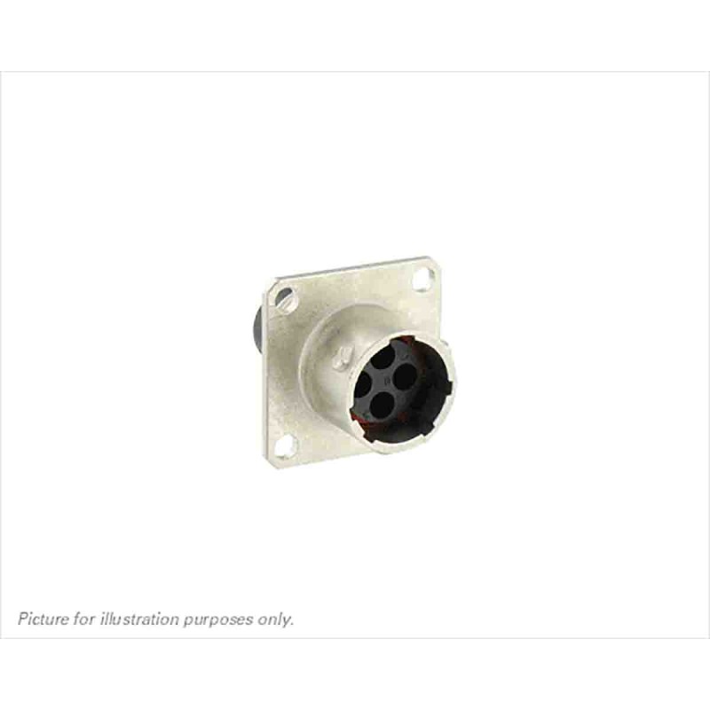 1 pcs - Souriau Circular Connector, 4 Contacts, Flange Mount, Plug, Male, IP68, IP69K, UT0 Series